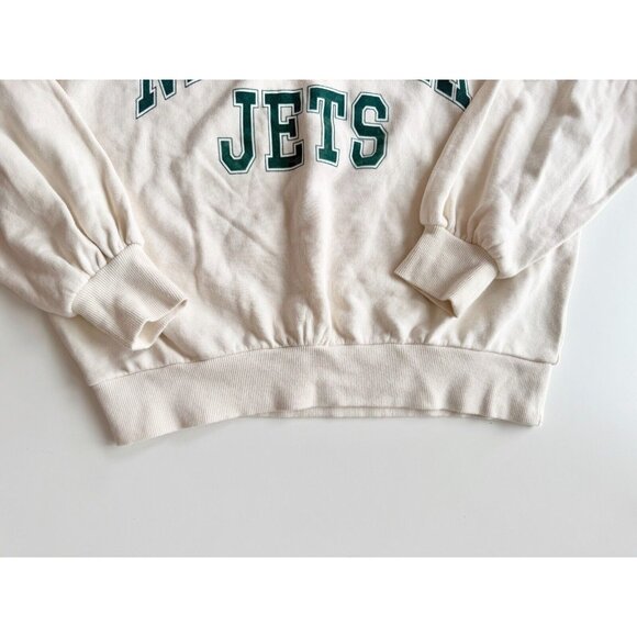 H&M x NFL New York Jets Ivory Green Logo Terry Crew Neck Sweatshirt, Size XS - Picture 6 of 10